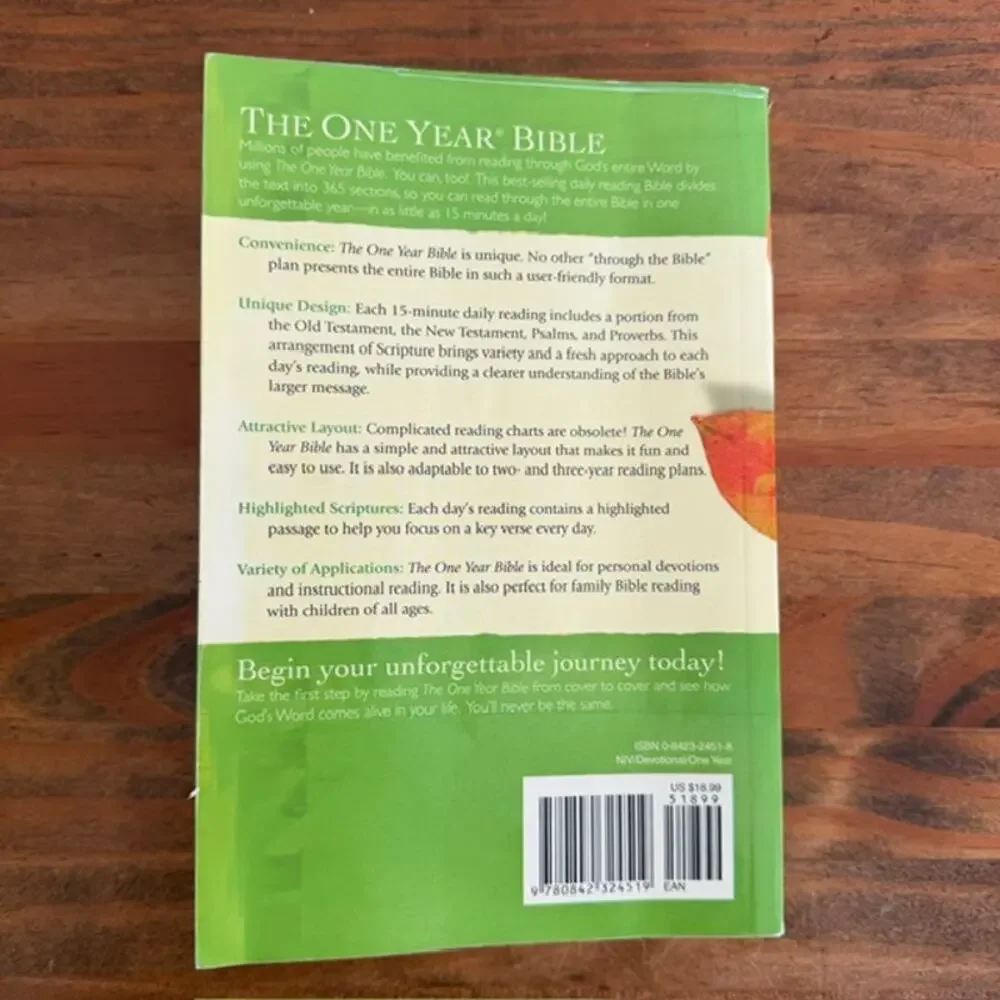 One Year Bible NIV Paper Back Tyndale Publishing